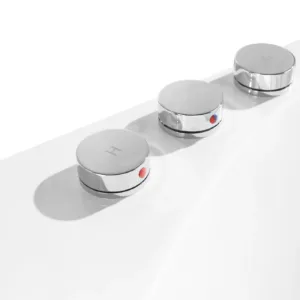 Close-up of the 5-nozzle hydrotherapy system in the DelosFlow Luxury Spa Tub.