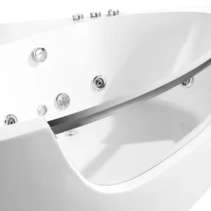 Securely packaged DelosFlow Spa Tub Vv-8036 in a wooden frame for safe delivery.
