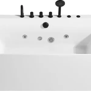 Integrated massage switch feature of the HydraBloom Soaking Bathtub"
