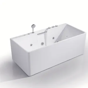 LuminaGlow Soaking Bathtub Vv-8035 showcased in a contemporary bathroom setting"