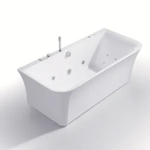 Hand shower and hot/cold mixer faucet of the MoonGlow Soaking Bathtub