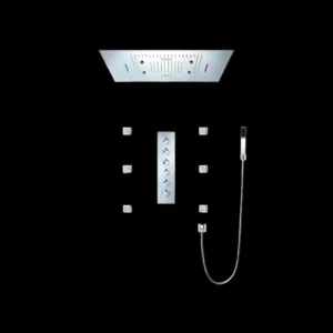 Serenità Shower System VV-05044B in chrome with LED shower head and Bluetooth speaker