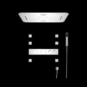 XenonLux Shower System Vv-15130A-1 chrome LED shower head with Bluetooth and dual-function modes