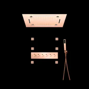 Opale Rose Gold Shower System Vv-15271-5 with LED shower head and 3 function modes