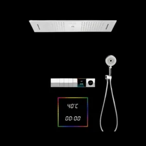 Divino Shower System Vv-15119C-1 with chrome LED shower head and Bluetooth functionality