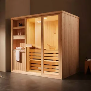 Sultan’s Haven Sauna Bath VV-A806 with 4.5kW stove and wooden bench for home spa use