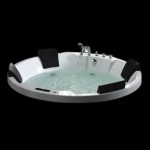 YvetteStream Hydro Bathtub with acrylic design and ergonomic pillow